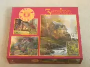 3 Glow In The Dark THOMAS KINKADE Home & Heart jigsaw puzzles NIB - Made in USA