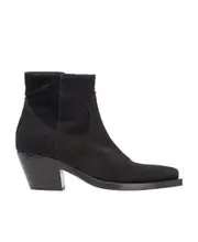 55mm pointy-toe suede boots 35,36,37 Black