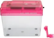 Baxnore Mini Manual Paper Shredder, Transparent Mute File Shredding Machine, Capacity 1l, A4 Strip Cut Paper Shredders, Small Shredder for Office School