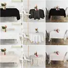 100% Polyester Dining Table Cloth Cover Round Square Rectangle Tablecloth Decor