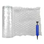 16 Inch x 72 Feet Inflatable Bubble Cushioning Wrap Roll with Free Pump