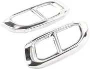 Compatible for Benz GLE GLC GLS W167 X253 X167 20-22 Stainless Steel Car Muffler Exhaust Tip Tail Cover Stickers Car Accessories(Style B Silver)