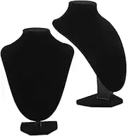 2pcs Elegant Velvet Necklace Display Stand Versatile Jewelry Holder for Necklaces Pendants Sophisticated Mannequin Bust Design for Retail Events Luxurious Protection