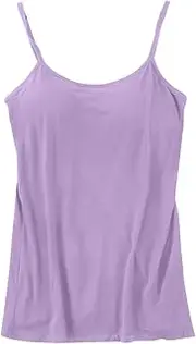 [Generic] Layering Women Camisole Adjustable Camisole with Frame Bra Undershirt Crop Top Back (Purple, S)
