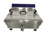 NEWCOMMERCIAL 25L ELECTRIC CHIP FRYER BIG BASKET+OIL DRAIN + COVER+SIDE TRAY WTY