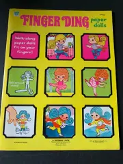 Vintage Finger Ding Paper Dolls Uncut 1971 Excellent Rare So Cute!