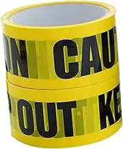 Holibanna 2 Rolls High Visibility Safety Tape Yellow Caution Barrier Tape for Hazardous Areas Weather Resistant for Parties Events and Emergency Marking Roll