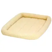 35" Fleece Pet Bed - Plush & Washable, Ideal for Crates & Carriers, Cream