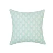 Square Green With White Flowers And Feather Down Insert Pillow