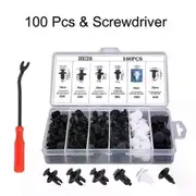 Auto Fastener Clip Kit Fender Rivet Clips Car Body Push Retainer Pin Rivet Bumper Door Trim Panel Retainer Mix Size Car Clip Set 100 Pcs With Tool