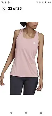 Adidas Women's 3-Stripes Sport Tank Top - Wonder Mauve / White Size Large - NEW