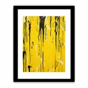 Yellow Color Dripping Framed print Art Poster