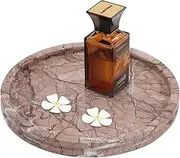 Radical Marble Tray Marinara 10" Inch Handmade Round Kitchen Table Piece - Vanity Makeup Storage - Ideal Decorative Cocktail Table - Food Serving Tray