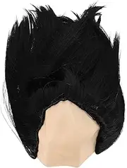 SAFIGLE Funny Bald Wig for Adults Realistic Costume Wig Men Hilarious Party Hairpiece for Halloween Cosplay Masquerade and Carnival Parties Black