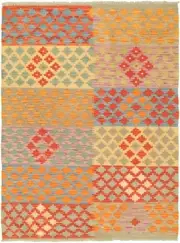 Vintage Hand Woven Carpet 3'3" x 4'6" Traditional Wool Kilim Rug