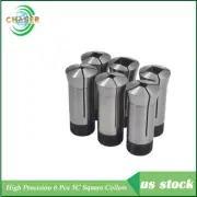 High Precision 6 Pcs 5C Square Collets,1/4, 5/16, 3/8, 1/2, 5/8, 3/4 inch