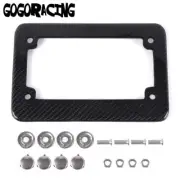 Real 100% Black Carbon Fiber Motorcycle License Plate Frame With Free Screw Caps