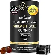 Shilajit Gummies: Pure Shilajit Himalayan Rich Suitable for Men and Women No Added Sugar Non-GMO 100% Organic -60 Gummies