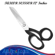 S/Steel 12" Tailor Fabric Dressmaking Upholstery Cutting/Scissors/Shears Black