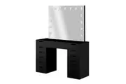 Jenna Hollywood LED Mirror Dressing Table - Black