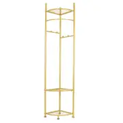 Fin Ultra Large Metal Coat Clothes Stand Anti-Rust Storage Rack With 3 Folding Shelf