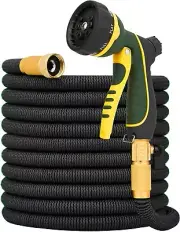 75FT Expandable Flexible Garden Hose Strength Durable Fabric and 12-Layer Latex
