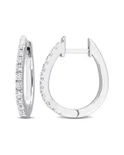 Diamond Select Cuts 14K 0.20 ct. tw. Diamond Huggie Clip-On Hoops
