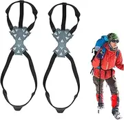 [Generic] Ice Cleats for Shoes - Traction Cleats Ice Cleats Crampons - 11 Steel Spikes Ice Grippers, Boots Cleats Stretch Footwear, Snow Cleats for Men Women