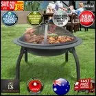 Fire Pit BBQ Charcoal Grill Smoker Portable Outdoor Camping Garden Pits 30" New