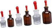 Set of 6 Lab Reagent Bottles 30ml 60ml 125ml Glass Dropper Bottles for Storage