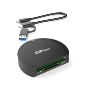 2 in 1 CFast 2.0/SD USB3.2 Gen2 Memory Card Reader 10Gbps High Speed 4K/8K