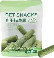 Jeruytgh Cat Grass Sticks | Edible Snack Kitten Chew Toy - High Protein Chicken Freeze Dried Cat Grass Sticks for Adults & Kittens for Hairball Removal and Teeth Cleaning