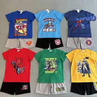 在飛比找蝦皮商城精選優惠-夏季 卡通 動漫英雄系列短袖T恤 兒童短褲 兒童兩件套套裝 