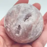 Pink amethyst flower agate crystal healing stone 2.25 inches druzy points