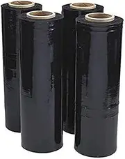 Black Stretch Film 500mm x 400m Pallet Shrink Wrap Hand Roll for Boxes/Cartons [Thickness 25UM] (1 ROLL)