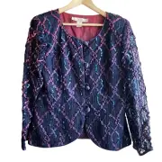 NWT Vintage 80’s Nancy Neil Chadwick’s navy blue lace with sequins blazer size 1