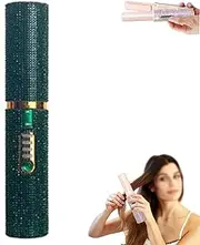 2-in-1 Cordless Hair Straightener and Curler, Portable Mini Cordless Flat Iron for Fine Soft Short Hair,Travel Rechargeable Hair's Curler, with 4800mAh Battery Rechargeable (Green)