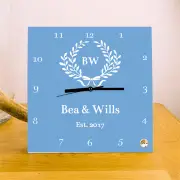 Romantic Couple Personalised Square Glass Clock