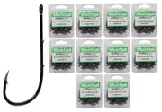 10 Boxes of Mustad 92647NPBLN Long Baitholder Chemically Sharpened Fishing Hooks