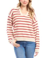 Karen Kane Stripe Polo Sweater
