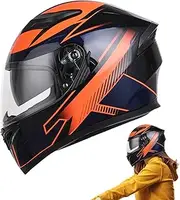 Motorcycle Hat with Visor, Double Visor Full Face Snowmobile Hat, Multifunctional Mountain Bikes Hat for Motorcycles, Scooters, Mopeds