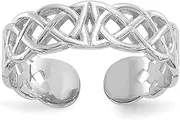 [JewelryWeb] 14k White Gold Polished With Design toe ring-toe ring for Women