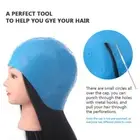 Blue Silicone Hair Highlights Cap With Needle Coloring Cap Hat Styling T3C SN