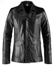 Men's Black Real Leather Blazer Coat Style Jacket Button Closer Soft Lambskin