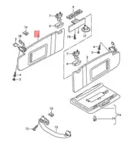 Genuine AUDI A4 Avant S4 Sun Visor With Mirror And Cover Silver 8E1857551D9V4 (for: Audi)