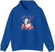 [X.Style] Ghost Book Girl Just a Girl who Loves Halloween and Books ds010 Hoodie Royal S