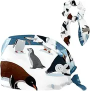 [CWAGFEQZ] Scrub Caps Women,Scrub Hats Suitable for Women,Snowflake Whale Parrot Penguin