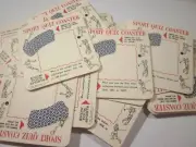COASTERS 1961 SPORT QUIZ KNOW YOUR SPORTS SET OF 6 DAMPEN & PEAL 3 x 3 INCHES #7