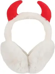 [GLSTOY] Ladies Furry Ear Muffs for Winter Foldable Horn Design Ear Warmers for Women Comfortable Breathable Outdoor Protection Family Friends