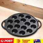 Cast Iron Grilling Pan Cooking Plate 15 Holes Nonstick Octopuses Meat Balls Mold